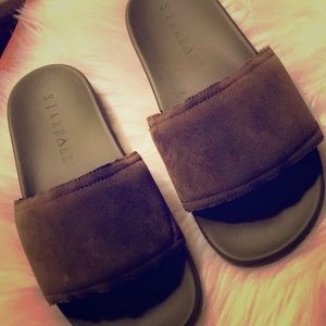Olive green slides